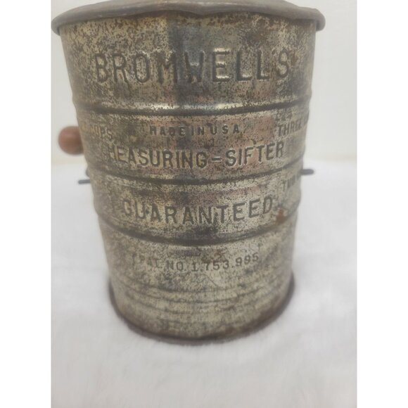 Vintage Bromwell's 3 Cup Flour Sifter Tin - Made in USA - Picture 6 of 9